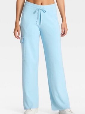 JoyLab Light Blue Wide-Leg Sweater Sweatpants
